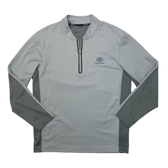 Nike Golf Cover Up Mens M Medium Gray Wool Tech Half Zip Long Sleeve Sweatshirt - Picture 1 of 10